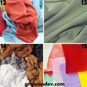 Images of best fabric for Kids with Sensitive Skin from Number 12 to 15 in that order.