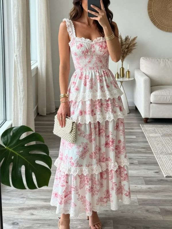 Image-of-Romantic-Floral-Midi-Dress-as-dinner-outfit
